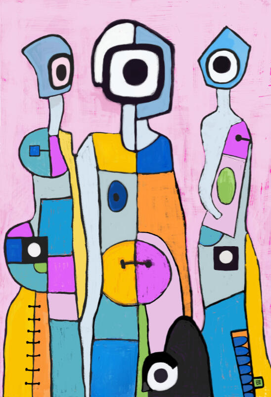 three women and a penguin